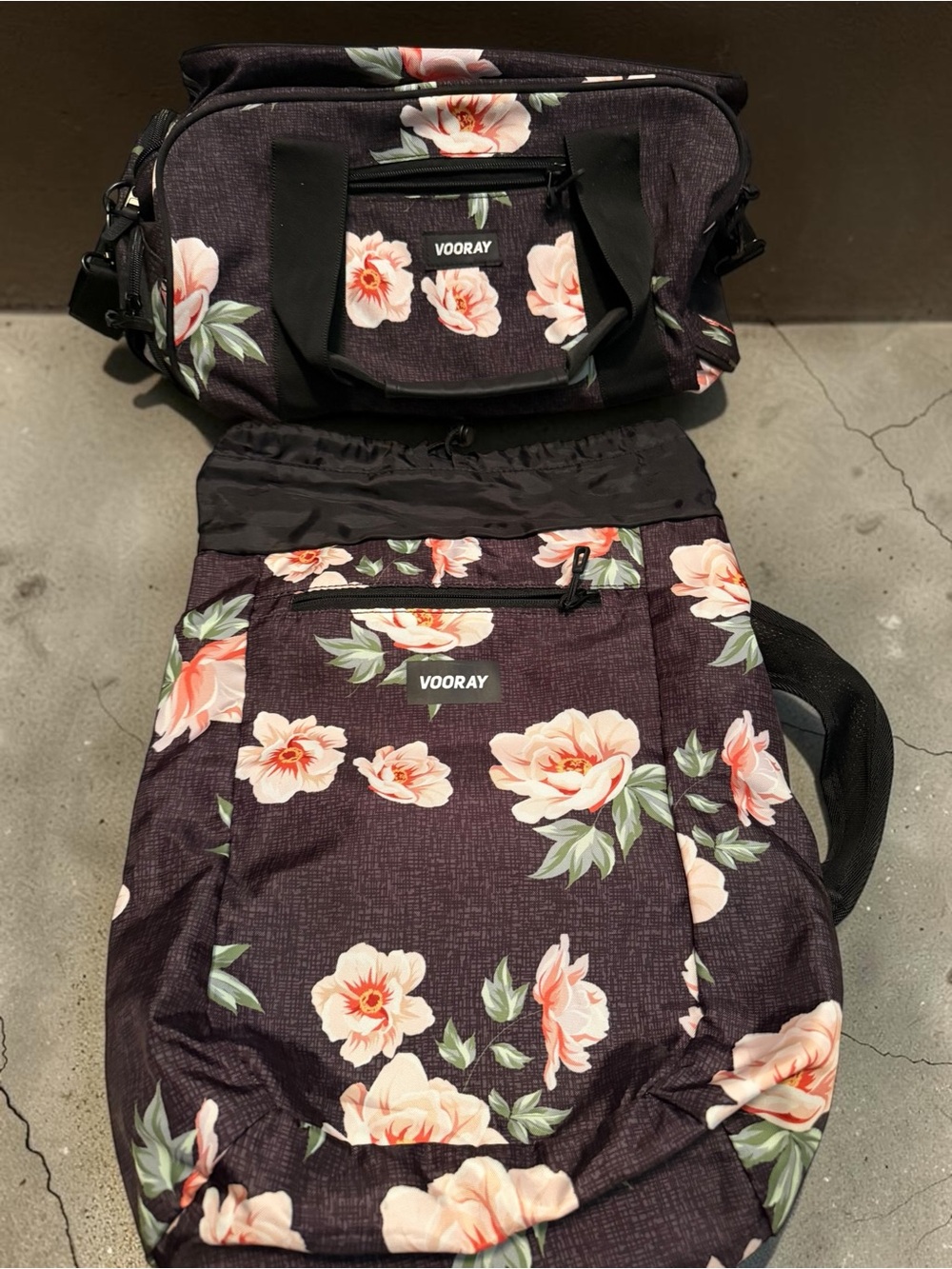 Vooray tote and gym trainer duffle in Rose Black